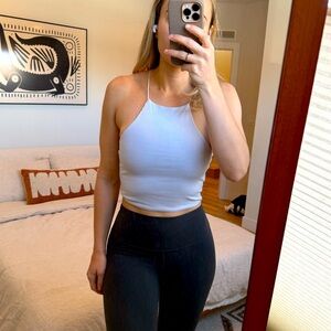 Light Gray Ribbed Cropped Tank